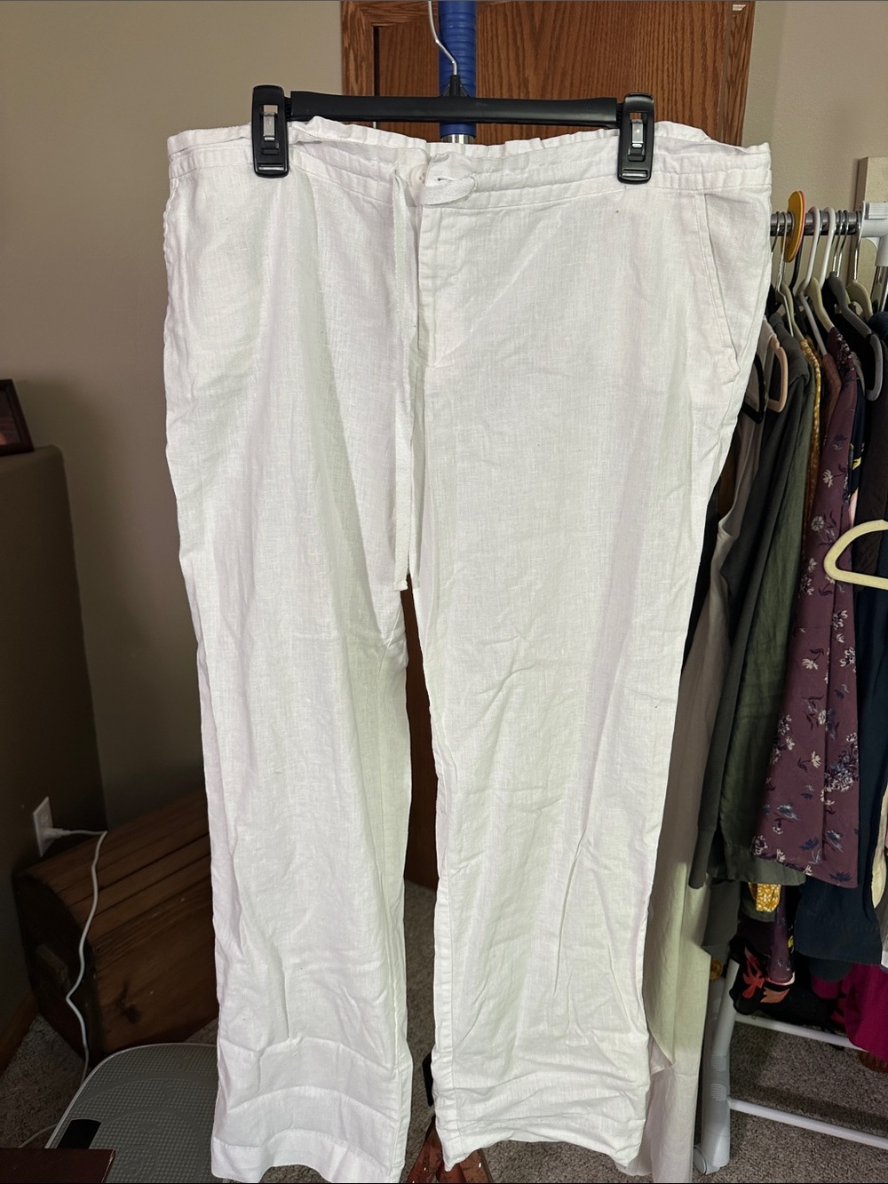 Daisy Fuentes White womens  Linen-Blend Casual pants